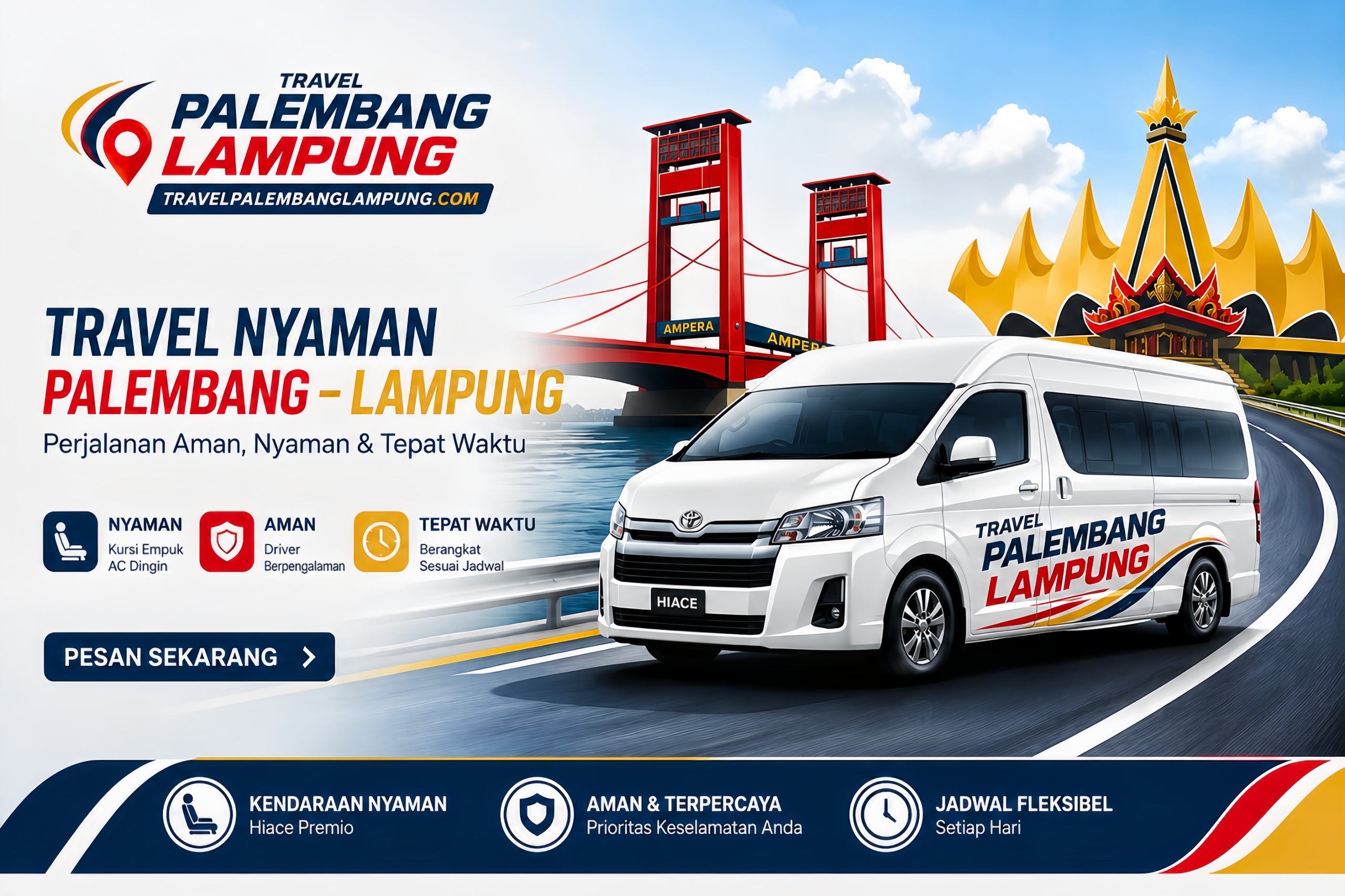 Travel Palembang Lampung - Armada Hiace Premio, Perjalanan Aman Nyaman Tepat Waktu